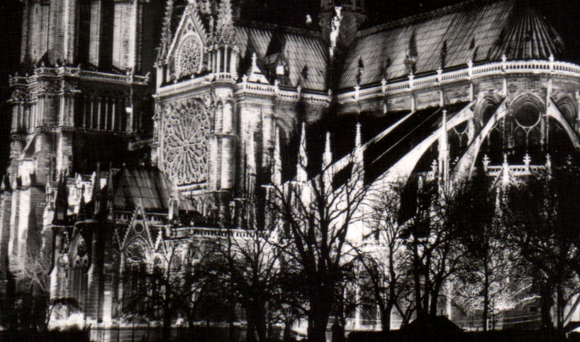 CPA Paris Et ses Merveilles Vue Prise La nuit de la Rive Gauche sur la cathedrale Notre dame