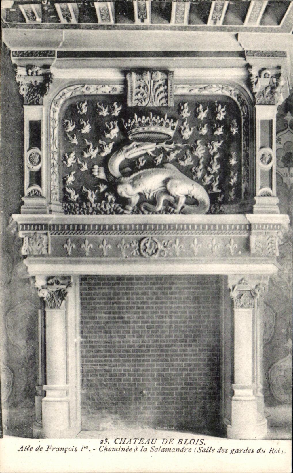 CPA Chateau De Blois Aile de Francois 1er Cheminee la Salamandre 