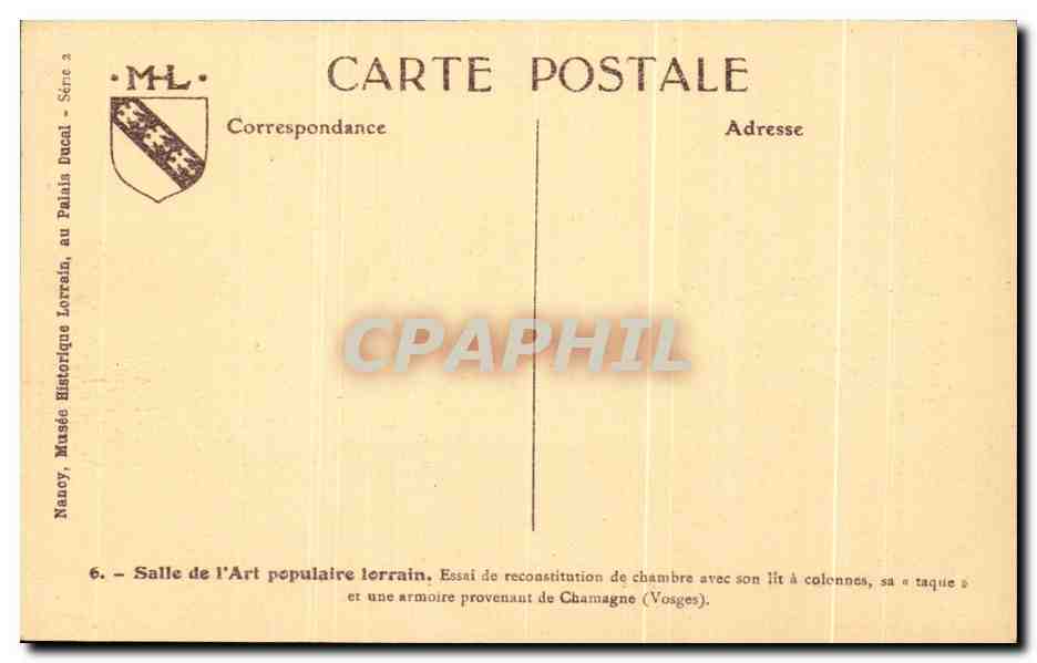 CPA Nancy Musee Lorrain palais ducal — Verso