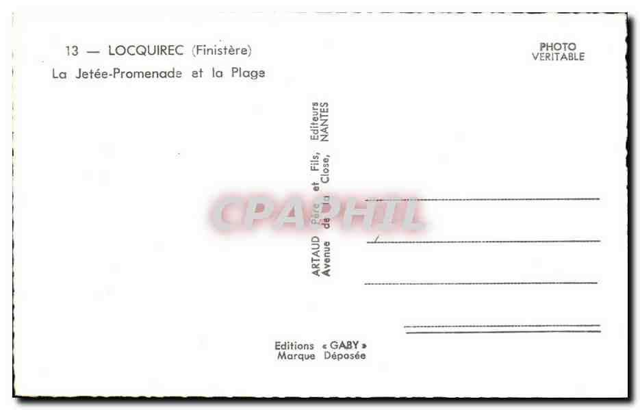 CPA Locquirec La Jette Promenade et la Plage — Rückseite