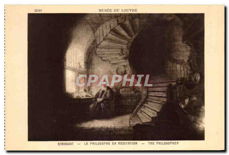 CPA Rembrandt Le Philosophe En Meditation Musee du Louvre Paris