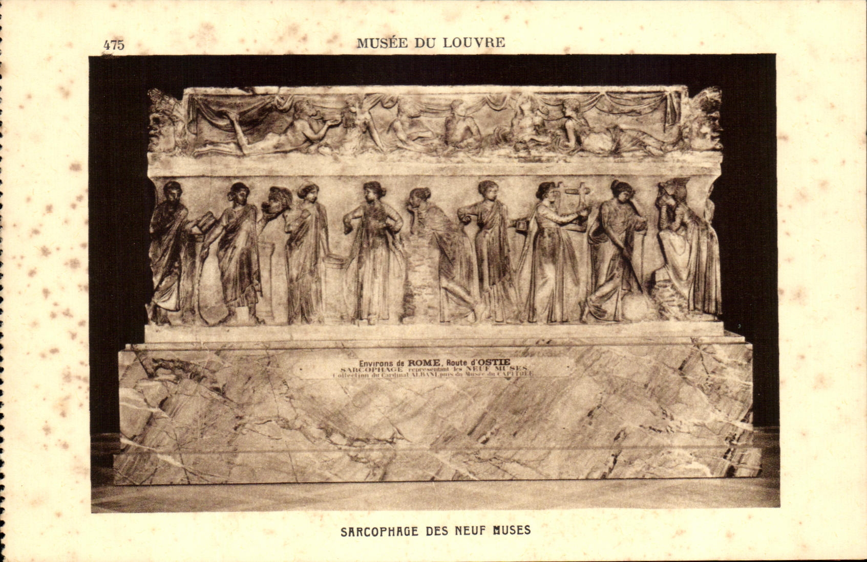 CPA Sarcophage Des Neuf Muses Musee du Louvre Paris 