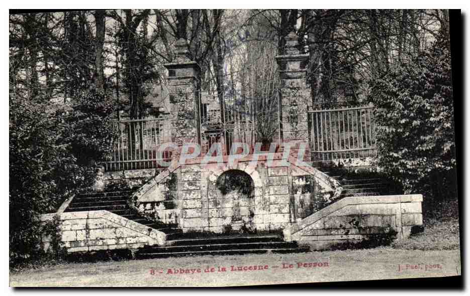 CPA Abbaye de la Lucerne Le perron 