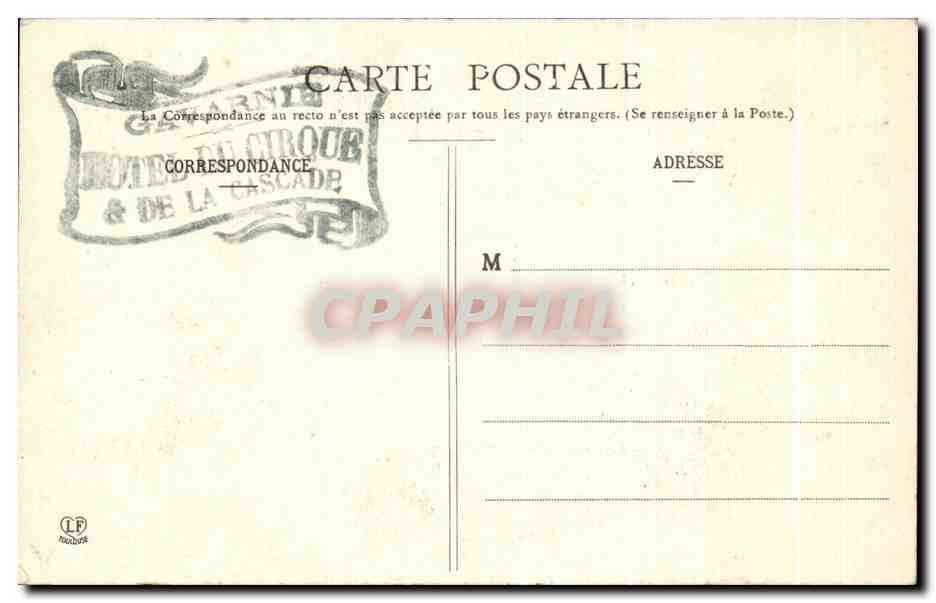 CPA Les Pyrenees Valler D'Arrasas Muraille de Cotatuero — Verso