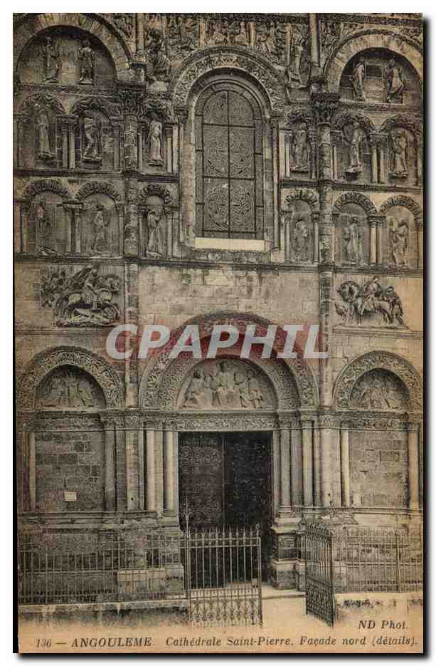 Angoulême — Cathédrale Saint-Pierre. Façade nord (détails) — ND Phot.