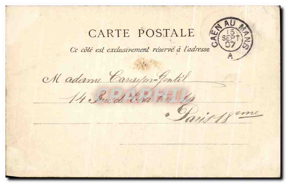 CPA La Normandie Caen Abside de I'Eglise Saint Jean — Verso