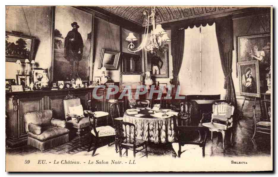 CPA Eu Le chateau Le Salon Noir