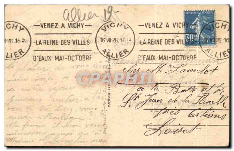 CPA L'Ardoisiere Pres Vichy Reserve De Truites Et d'Ecrevisses — Rückseite