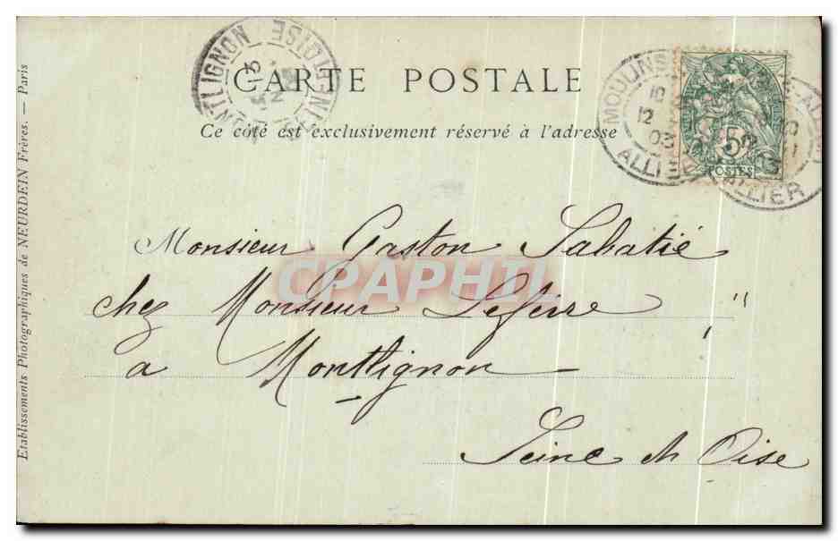 CPA Vichy Le Parc Et Le Casino — Verso