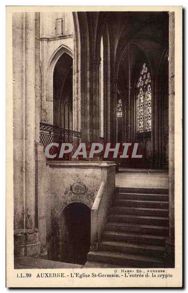 CPA Auxerre L'Eglise St Germain L'Entree de la Crypte