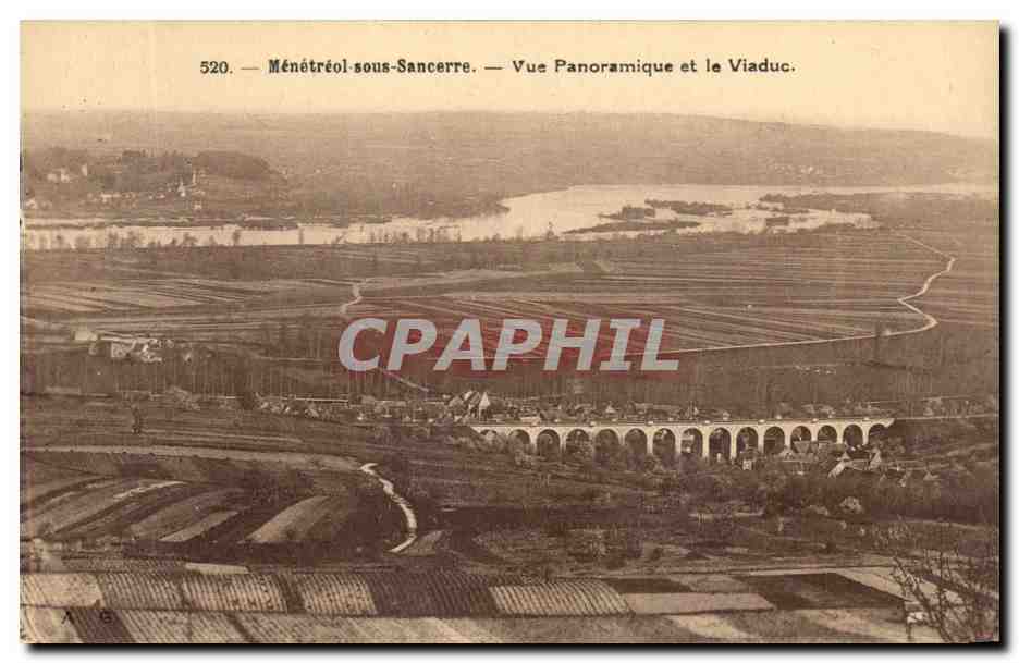 CPA Menetreol sous Sancerre Vue Panoramique et le Viaduc