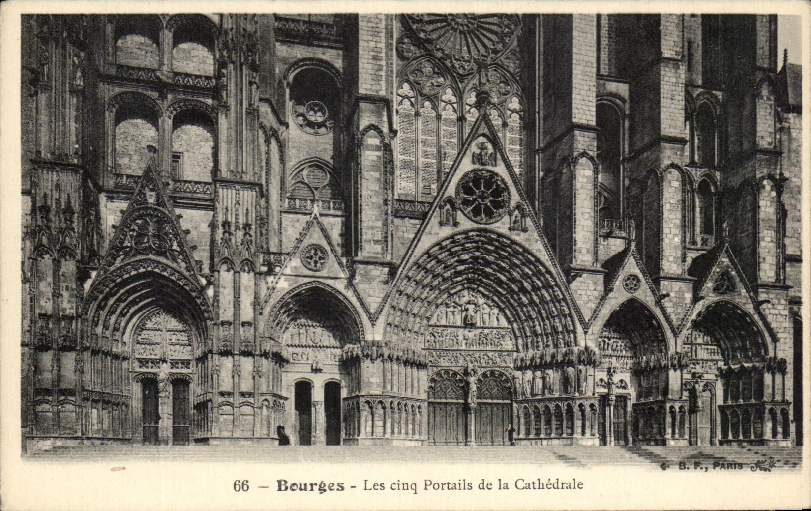 Bourges — The Five Portals of the Cathedral — B.P., Paris