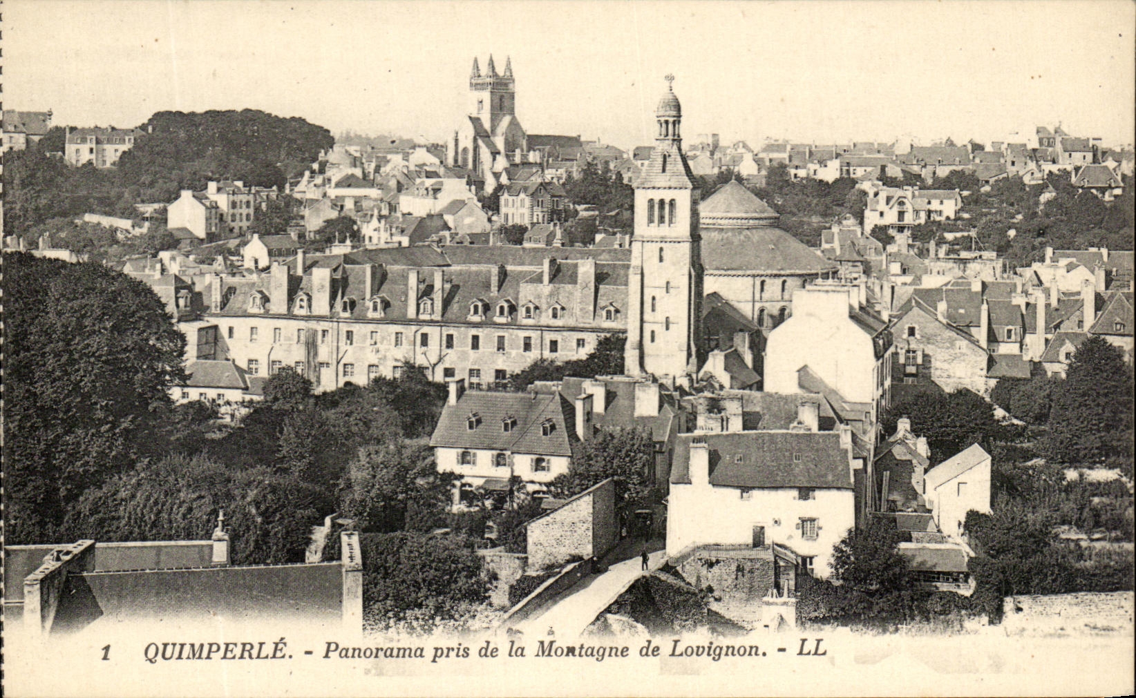 CPA Quimperle Panorama pris de la Montagne de Lovignon