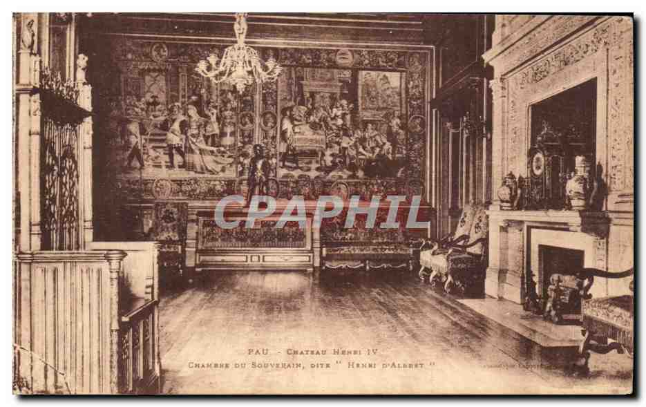 CPA Chateau Henri IV Pau Chambre du souvenir dite Henri d'Albert