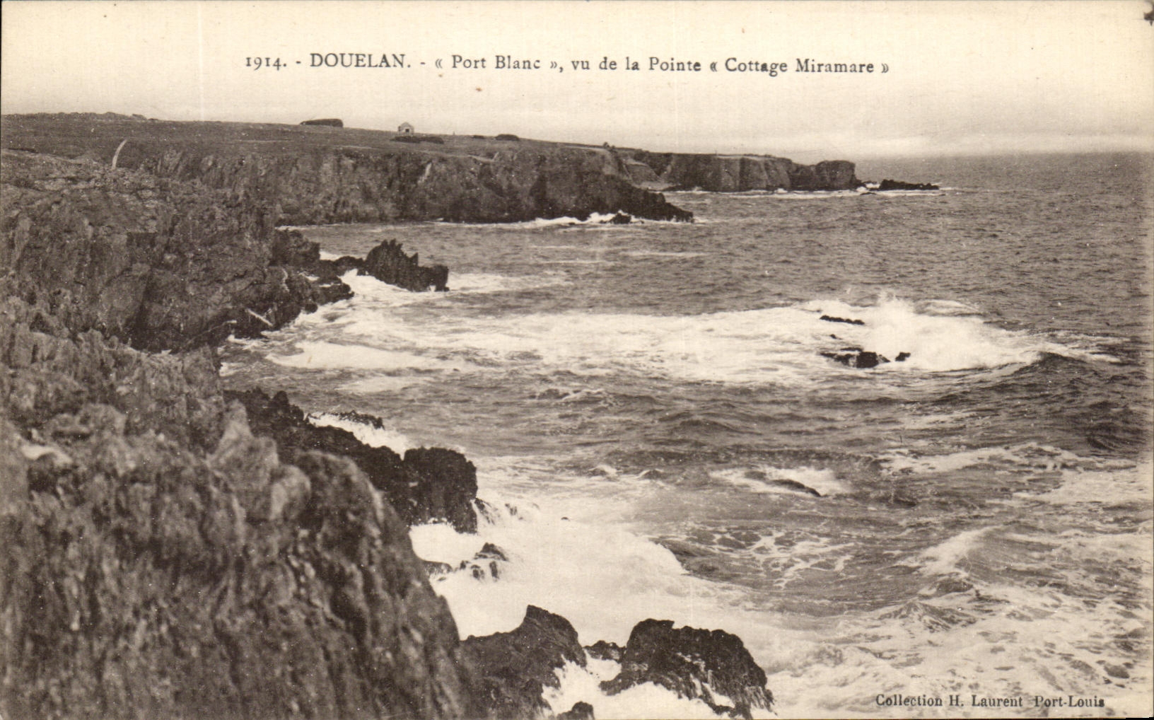 Douelan - « Port Blanc », vu de la Pointe « Cottage Miramare » — 1914 — Collection H. Laurent Port-Louis