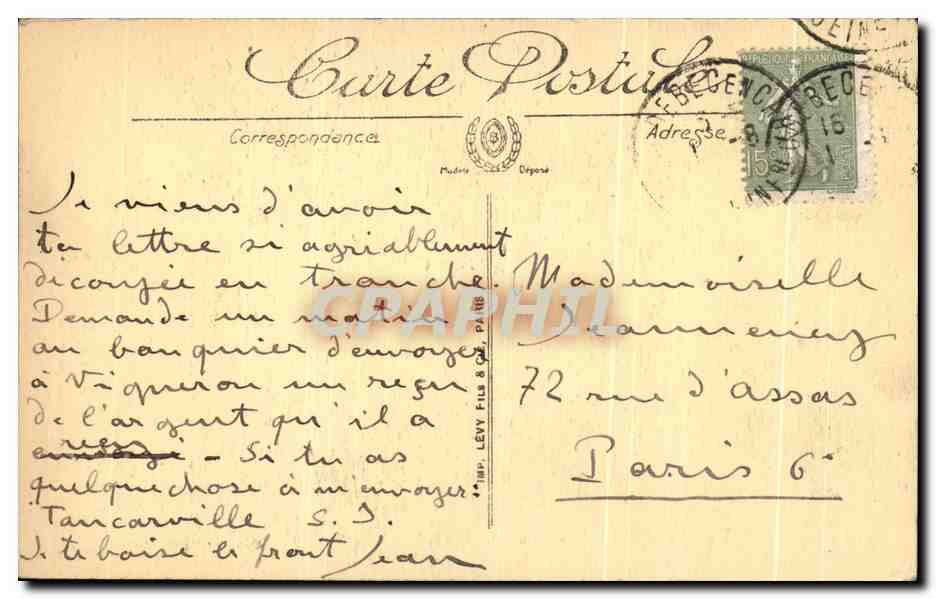 CPA Caudebec en Caux Le mascard — Rückseite