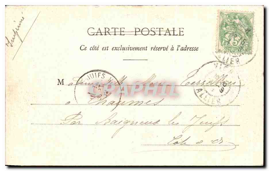 CPA Vichy Hall du Casino — Verso
