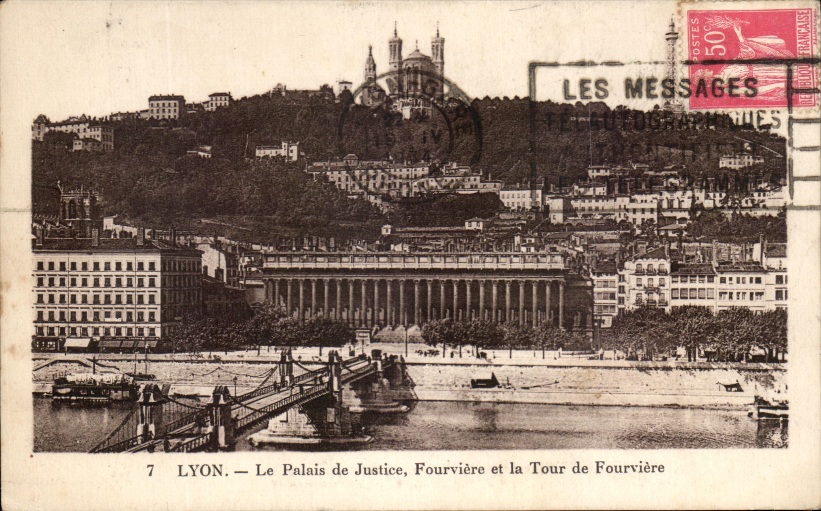LYON — Le Palais de Justice, Fourvière et la Tour de Fourvière — Les Messages