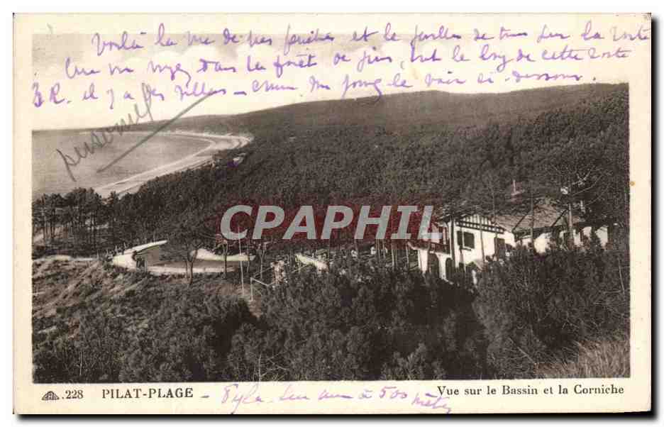 CPA Pilat Plage Vue sur le bassin et la Corinche