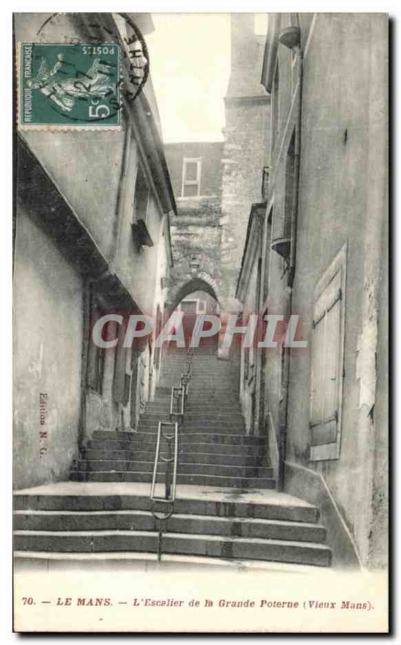 CPA Le mans L'Escalier de la Grande Poterne
