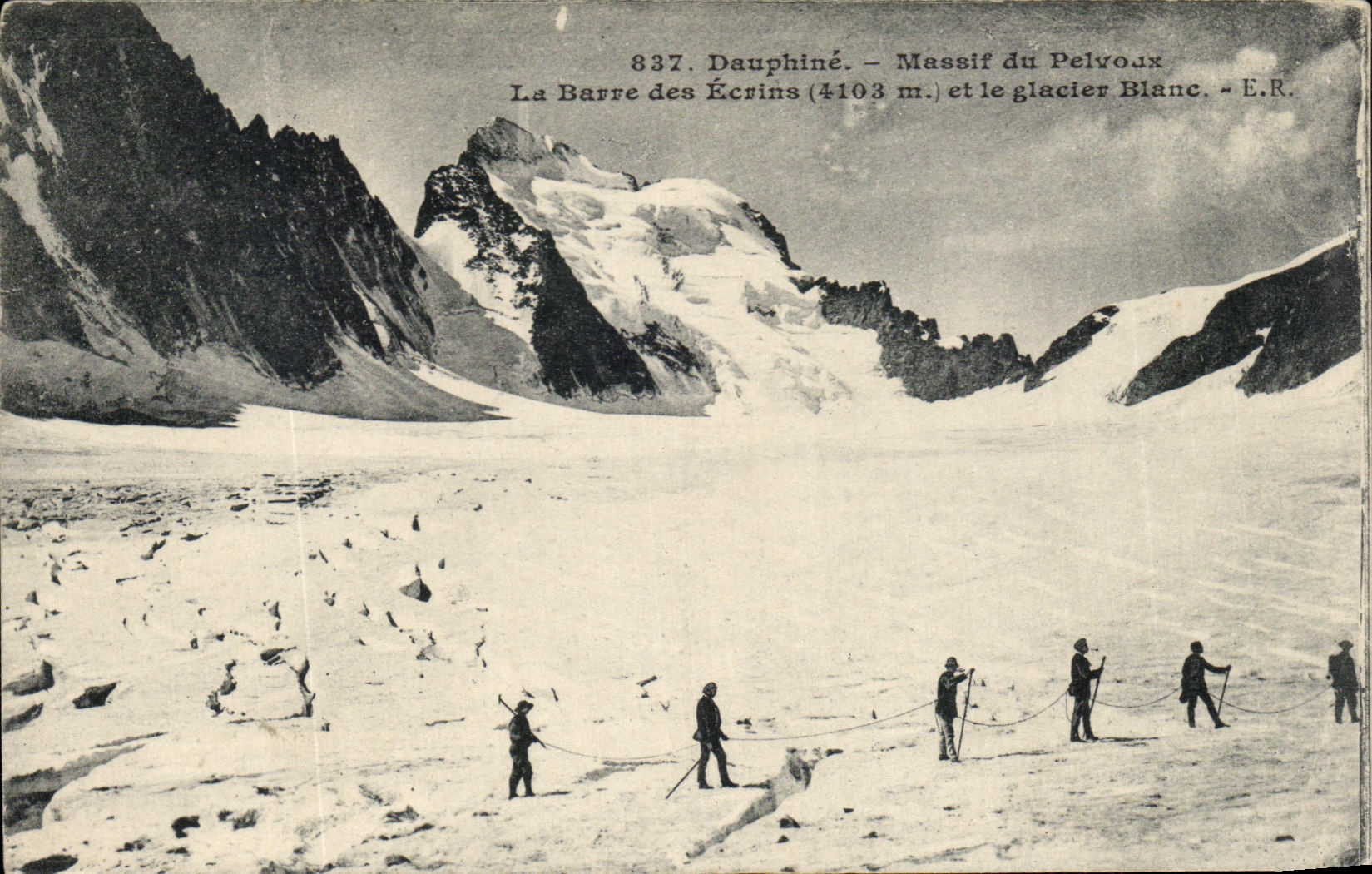 Dauphiné — Massif du Pelvoux — La Barre des Écrins (4103 m.) et le glacier Blanc — E.R. — n° 837