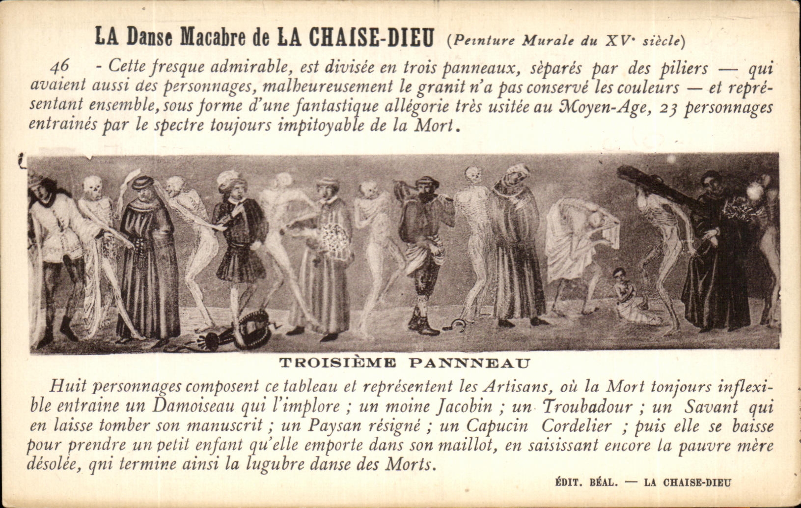 La Danse Macabre de La Chaise-Dieu — Peinture Murale du XVe siècle — Édit. Béal