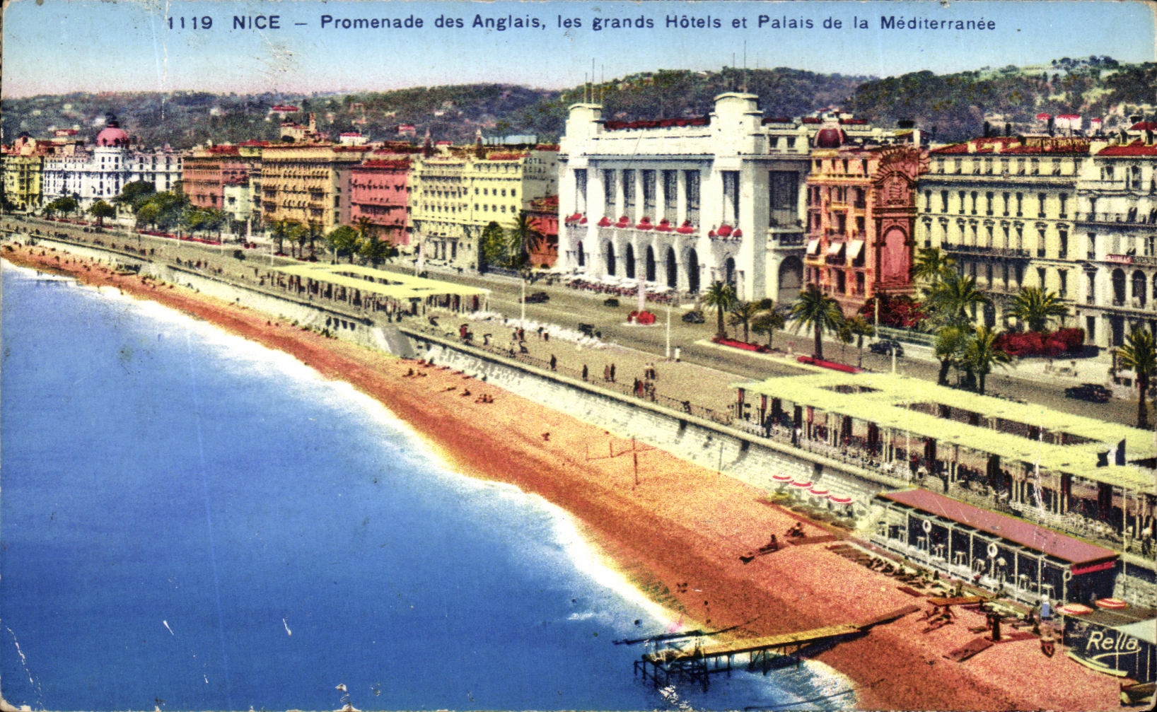 CPA Nice Promenade des Anglais les Grands Hotels et Palais de la mediterranee