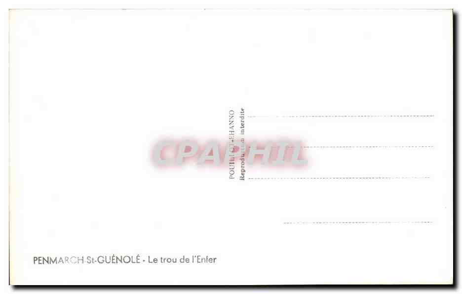 CPA Penmarch St Guenole Le Trou de l'Enter — Rückseite