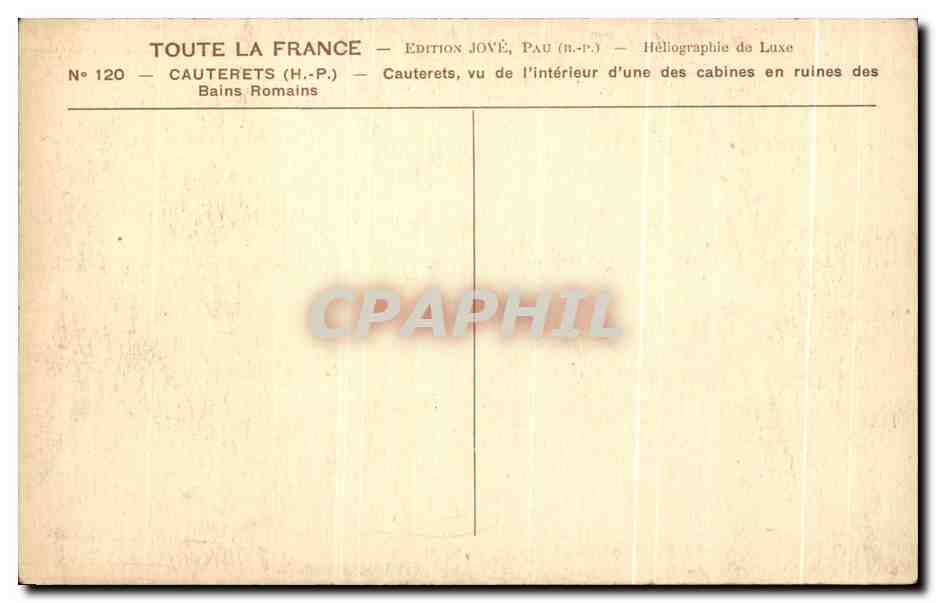 CPA Cauterets Bains Romains — Verso
