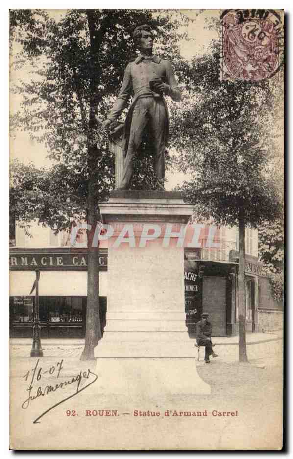 CPA Rouen Statue d'Armand Carrel