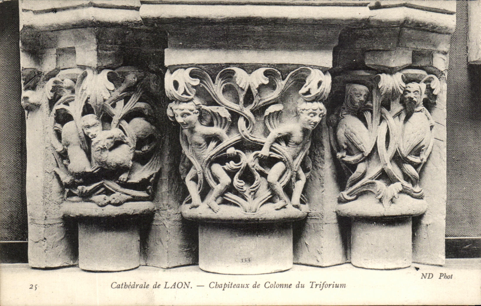 Cathédrale de LAON — Chapiteaux de Colonne du Triforium — ND Phot