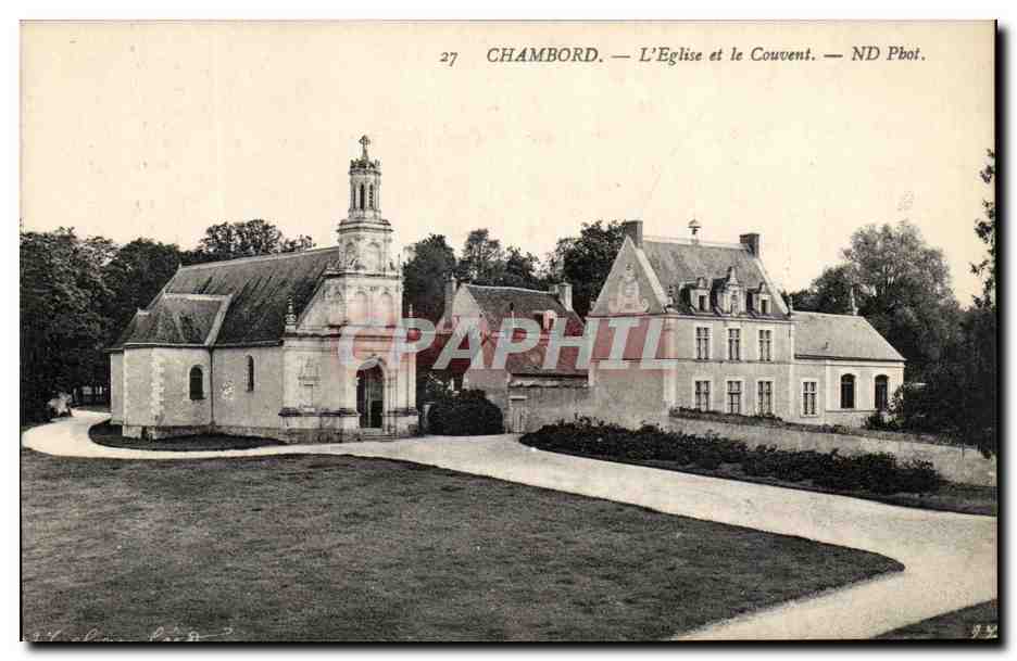CPA Chambord L'Eligse Et Le Couvent