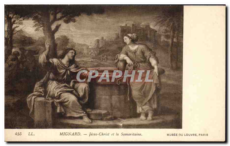 CPA Mignard Jesus Christ et la Samaritaine Musee Du Louvre Paris