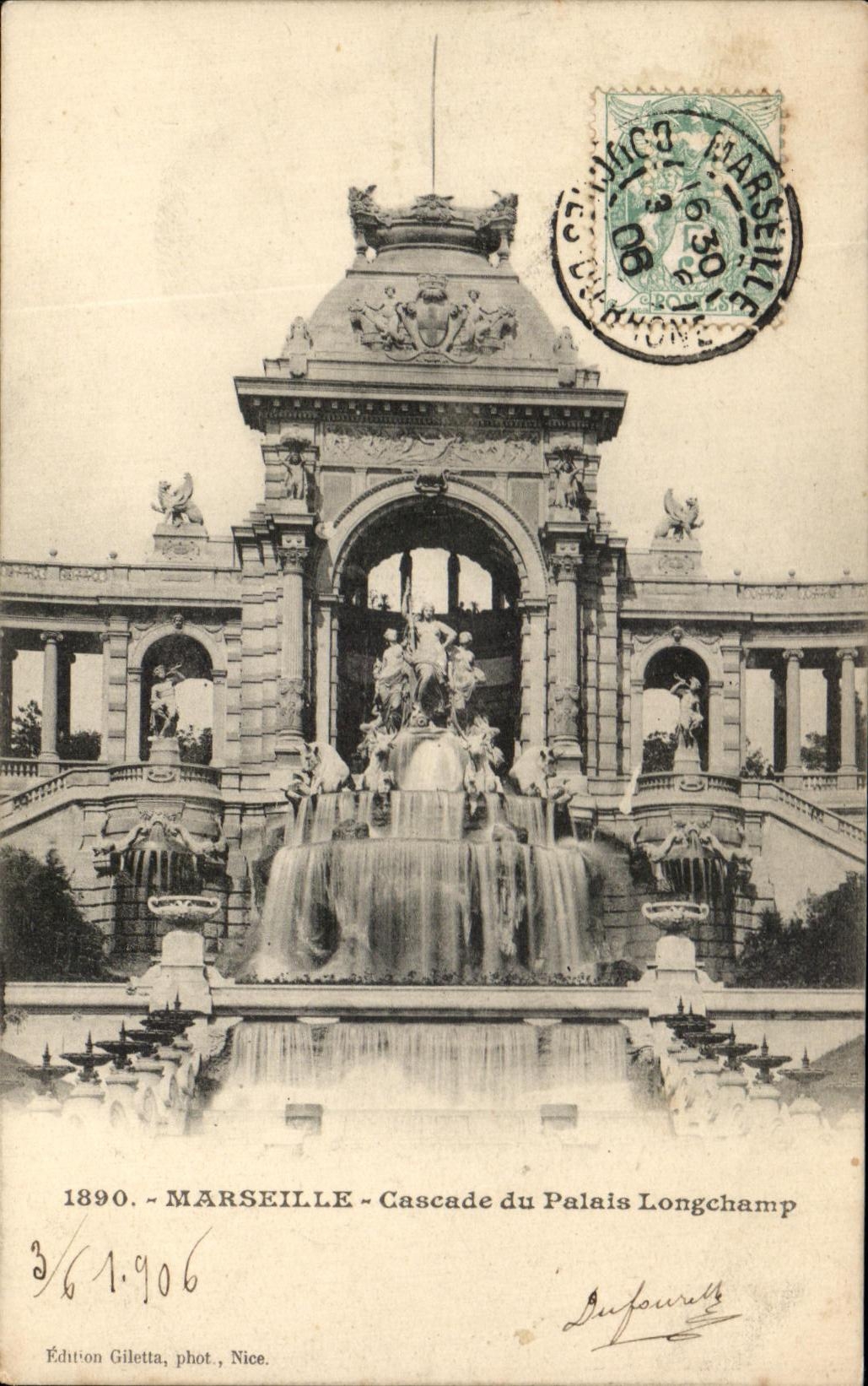 CPA Marseille Cascade du Palais Longchamp