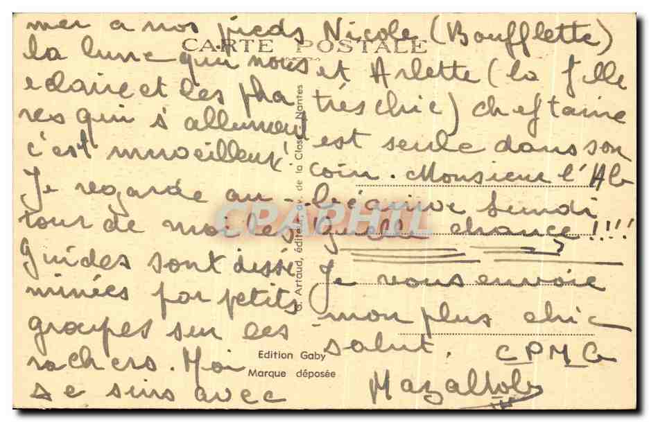 CPA Le Menhir de pierre Attelee pres St Michel Chef Chef — Rückseite