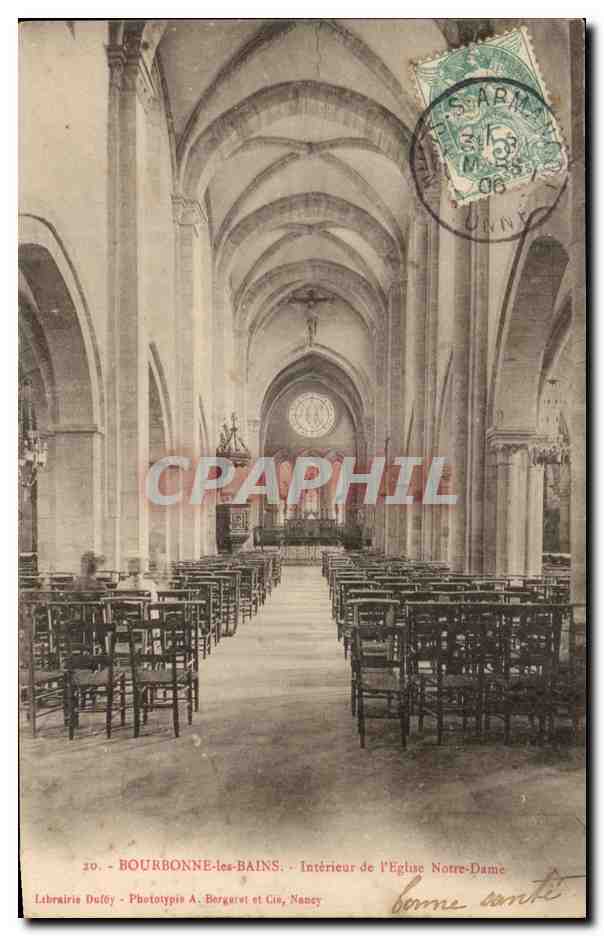 CPA Bourbonne Les Bains Interieur de L'Eglise Notre Dame