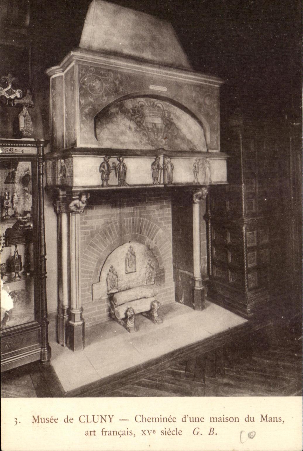 Musée de Cluny — Cheminée d'une maison du Mans, art français, xve siècle — G. B.