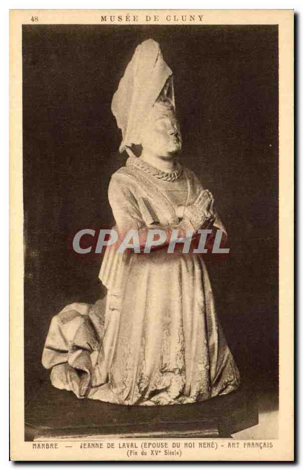 CPA Musee de Cluny Marbre Jeanne de Laval Art Francais Paris 