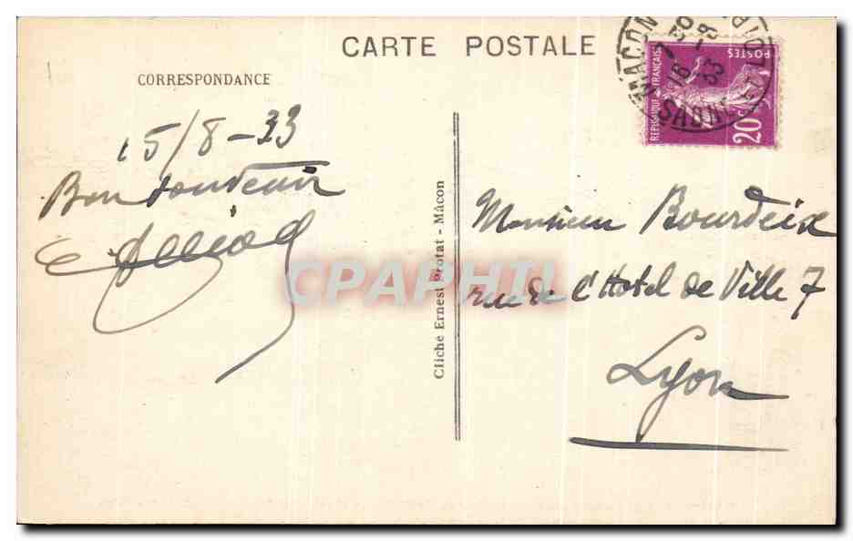 CPA Macon Vue generale du Qual Jean Jaures Saint Plerre et le Vieux Saint Vincent — Rückseite