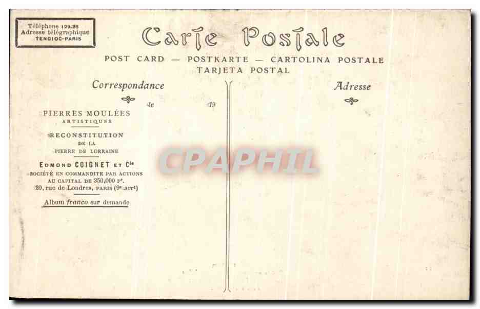 CPA Chien Edmond Coignet Rue de Londres Paris  — Rückseite