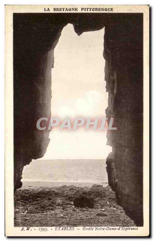 CPA La Bretagne Pittoresque Etables Etaples Grotte Notre Dame d'Esperance