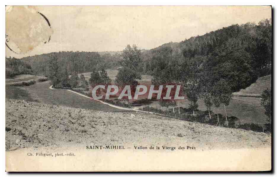 Tarjeta postal antigua Saint Mihiel Vallon de la Vierge des Pres