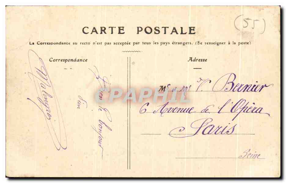 Tarjeta postal antigua Saint Mihiel Vallon de la Vierge des Pres — Reverso