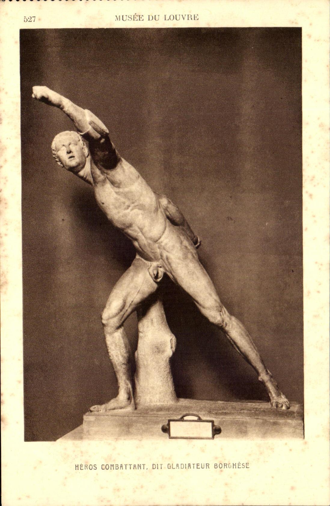 Héros combattant, dit Gladiateur Borghèse — Musée du Louvre — série 527 — éditeur Braun & Cie, Paris