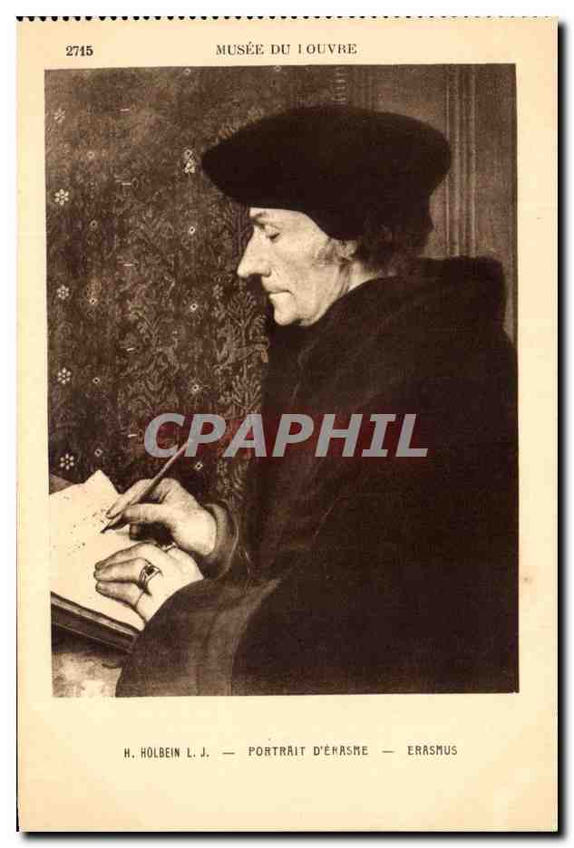 CPA Musee Du Louvre Holbein Portrait D'Erasme Erasmus