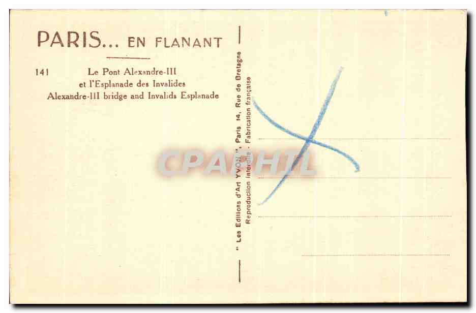 CPA Paris En Flanant Le Pont alexandre III Et l'Esplanade Des Invalides Alexandre Bridge — Rückseite