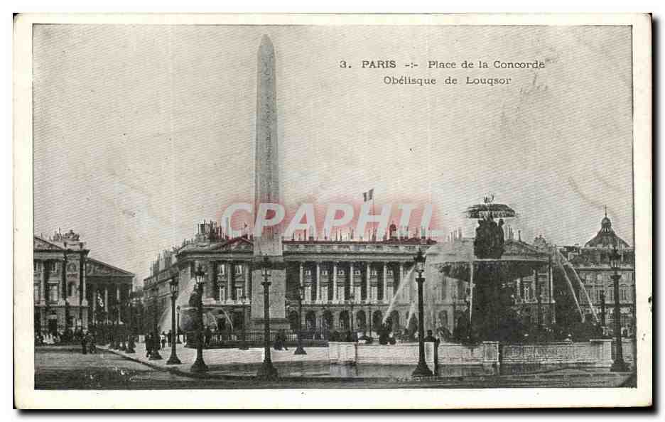 CPA Paris Place De La Concorde Obelisque De Louqsor