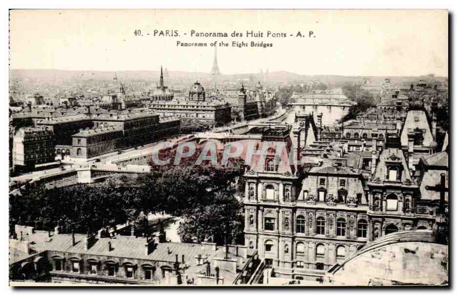 CPA Paris Panorama Des Huit Ponts Panorama 