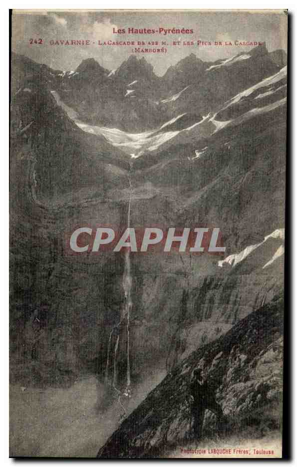 CPA Les Hautes Pyrenees Gavarnie La Cascade De Et Les Pics De La Cascade
