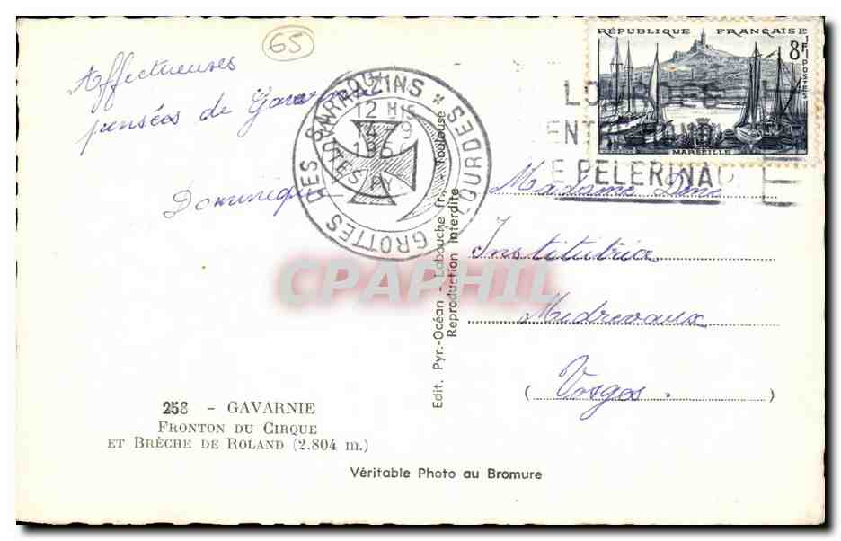 CPA Gavarnie Fronton Du Cirue Et Breche De Roland — Verso